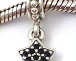 Authentic PANDORA Pave Star Black Crystal Charm, Sterling Silver 791023n... - £26.48 GBP