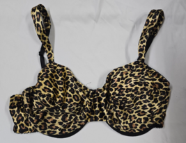 VTG Delicates Leopard Animal Print Second Skin Liquid Satin Bra 36D Unde... - $34.64