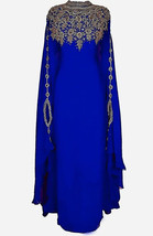 Georgette Dubai Party  Dress Farasha Abaya Moroccan Wedding Ramzan Long Kaftan - £43.48 GBP