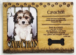 CAVACHON Dog Profile Laser Engraved Wood Picture Frame Magnet - £10.85 GBP