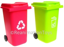 2 Trash Garbage Can/Recycle Bin Lot Barbie Doll Dream House Accessories 1:6 New - £11.96 GBP