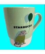 Starbucks 2020 Birthday Mug Cup Cheetah Balloons Green and Ivory 10 oz - £10.60 GBP
