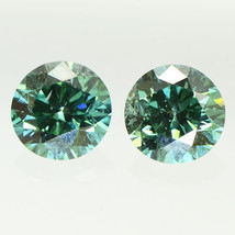 Round Shape Diamond Matching Pair Fancy Green Color Loose Enhanced SI1 0.63 TCW - £429.98 GBP