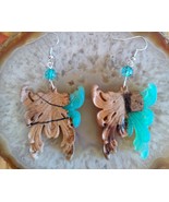 Pecan wood earrings - $28.00