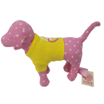 Victorias Secret Mini Plush Pink White polka dot Heart PEACE Yellow tee Dog NWT - £3.77 GBP