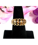 VINTAGE RING 18 KT HGE Interlocking Open Circles Heavy Gold Electroplate... - €16,12 EUR