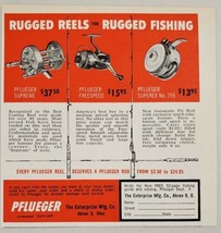 1960 Print Ad Pflueger Supreme, Freespeed, Superex Fishing Reels Akron,Ohio - £7.94 GBP