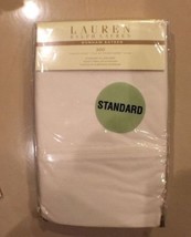 RALPH LAUREN DUNHAM SATEEN ALMOND/CREAM 2PC STANDARD PILLOWCASES nip - £43.01 GBP