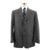 Oleg Cassini 3 Button Gray Wool Stripe Sport Coat Blazer Jacket Mens 46L - £20.02 GBP