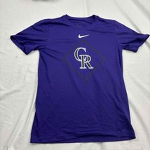 Nike Mens Graphic T-Shirt Purple Colorado Rockies Short Sleeve Crewneck Small - £15.80 GBP
