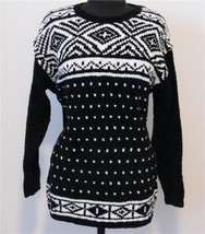 Laura Tyler Black White Soft Velour  Sweater Tagged Medium May fit Large Too New - £19.63 GBP