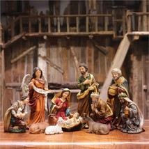 Zayton Nativity Set Christmas Indoor Scene Set 12.5 Inch 11 Pcs Figurine... - £93.37 GBP