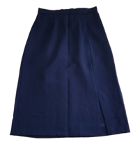 Vintage JC Penney Fashions Pleated Midi Skirt Size 10 Blue Girlboss Busi... - $14.96