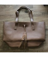 Tanger Tote Bag Light Brown Pebbled Leather Shopper Boho Tassel 2020 - $316.69 MXN
