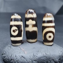 L#3B Himalayan Indo Tibetan Eyes Pattern Agata Dzi Amulet Bead lotto 3 p... - $1,052.53 MXN