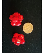 Germany Red Cluster bead clip earrings - £10.26 GBP