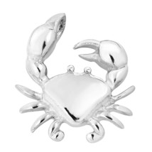 Feisty Claws Crab .925 Sterling Silver Slide Pendant - $19.79