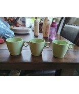 lot of 3 vintage Hemcoware plastic Melamine cups sage green - £11.68 GBP