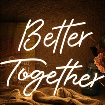 ATOLS Better Together Large Neon Sign for Wall Decor,with Dimmer Switch,Wedding - £37.64 GBP