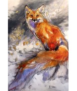 Amy Lay The Grey Wind Fox Giclee on Canvas - £140.18 GBP