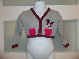 LANDS&#39; END Puppy Dog W/Glass Cardigan Sweater Size 2T Girl&#39;s EUC - £14.41 GBP