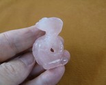 Y-SNAK-CO-552 pink Rose quartz SNAKE COBRA FIGURINE GEMSTONE reptiles ge... - $18.69