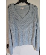 Womens M Lauren Conrad Powder Blue V-Neck Sweater - €16,14 EUR