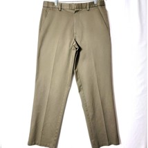 Dockers Mens Pants Size 34x32 Khaki Tan Flat Front Classic Fit 100% Cotton - £13.02 GBP