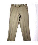 Dockers Mens Pants Size 34x32 Khaki Tan Flat Front Classic Fit 100% Cotton - £12.98 GBP