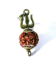 5 Mukhi Rudraksha Nepal Ursprung Trishul Anhänger für Yoga Meditation energet... - £11.08 GBP