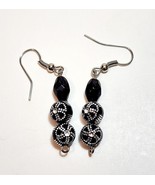 Vintage Sparkle Flower Earrings Costume Handmade Beaded B66 Maine - $27.45 CAD
