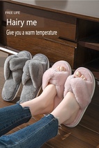 Men&#39;s and women&#39;s same style open-toed indoor and outdoor open plush sli... - $20.99