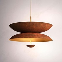 Brass Chandelier Flush Mount Pendant Light Fixture Mid Century CeilingTAVA light - £303.97 GBP