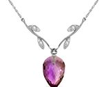 Galaxy Gold GG 14K Solid White Gold Natural Diamond and Amethyst Briolet... - $814.76