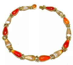 Antique Agate Necklace Victorian Scottish Natural Banded  Agate Riviere necklace - £1,308.42 GBP