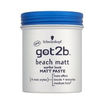 Schwarzkopf got2b Beach Matt Surfer Look Matt Paste 100ml (Pack of 2)  - £16.24 GBP