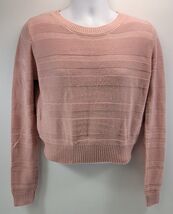 I9) Poof Woman Pink Knit Long Sleeve Pullover Sweater Large - $7.91
