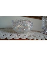 Carnival Glass Clear Iridescent Bowl Buzz Star Pattern Pinwheel Dish - $84.99