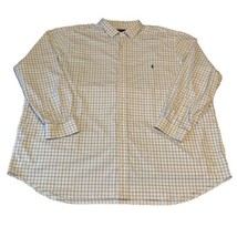Ralph Lauren Performance Mens Size 5XB Button Up Shirt White Plaid Long ... - £23.49 GBP
