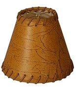 Royal Designs 6&quot; Faux 2-Tone Leather Dark Brown Chandelier Lamp Shade wi... - £13.27 GBP
