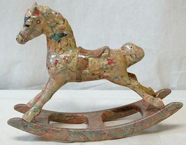 RARE Large 14&quot; x 17&quot; MIKASA Decoupage Ceramic Rocking Horse Great Child Décor! - £112.42 GBP