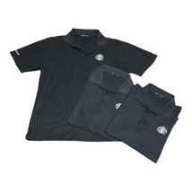 Starbucks Mens Black Short Sleeve Employee Work Polo Shirt Sz Medium Lot... - $42.06