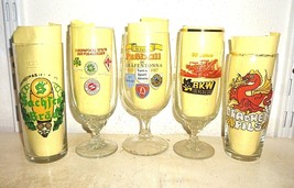 5 German Democratic Republic DDR Vtg Rare Multiples East German Beer Glasses - £7.81 GBP