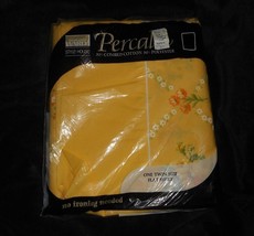 Vintage New Percale Twin Flat Sheet 39&quot; X 75&quot; Retro Yellow Flowers Sealed - £22.13 GBP