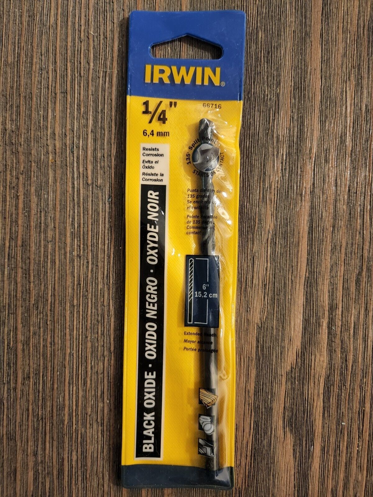 Primary image for Irwin 12" Black Oxide Drill Bit Split Point - Choose Size