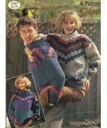 1990 Patons Knit  Echoes Shetland Tweed  Booklet in English and French  - $9.00