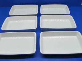 Wedgwood Korean Air KwangJuyo 7.5&quot;X4.5&quot; White Rectangular Dishes Set Of 6 Dishes - £75.17 GBP