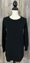 HALOGEN Black Cashmere/ Wool Blend Tunic Sweater Small Side Slits, Soft ... - £36.91 GBP