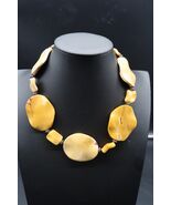 Vtg Baltic Amber Look Choker Length 19&quot; Irregular Egg Yolk Color Beads N... - $908.70 MXN