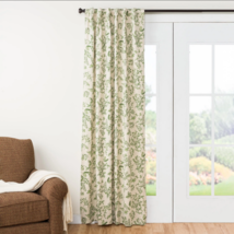 Insulated Lined Patio Curtain Panel Indoor Outdoor 84&quot;W x 84&quot;L Green Floral - £147.88 GBP